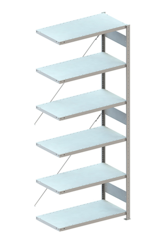 META Systeeminhaakstelling CLIP aanbouwsectie, hoogte x breedte x diepte 2500 x 1006 x 536 mm, 6 legborden