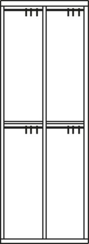 PAVOY Dubbeldekse locker Basis met zitbank + 2x2 vakken, vakbreedte 400 mm  L