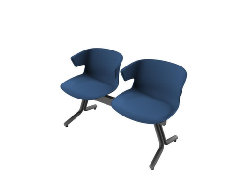 Quadrifoglio Wachtkamerbank met kunststof stoelen, breedte x diepte 1170 x 510 mm  L