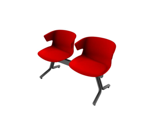 Quadrifoglio Wachtkamerbank met kunststof stoelen, breedte x diepte 1170 x 510 mm  L