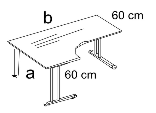 bureau in vrije vorm  L