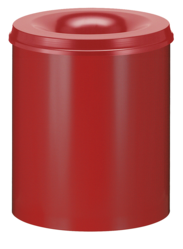 Zelfdovende prullenmand van staal, 80 l, rood, bovendeel rood  L