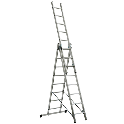 Driedelige multifunctionele telescoopladder, 3 x 8 sporten met antislipprofiel  L