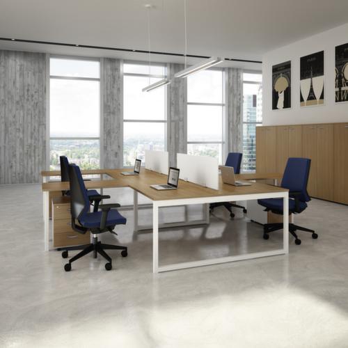 Quadrifoglio In hoogte verstelbare aanbouwtafel Practika voor bureau met 4-voetonderstel, breedte x diepte 1000 x 600 mm, plaat wit  L