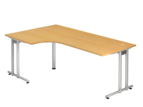 Hoekbureau Terra Nova met C-voetonderstel, breedte x diepte 2000 x 800 mm, plaat beuken  L