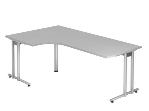 Hoekbureau Terra Nova met C-voetonderstel, breedte x diepte 2000 x 800 mm, plaat lichtgrijs  L