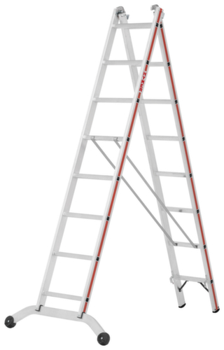 Hymer tweedelige multifunctionele ladder SC 60, 2 x 8 sporten met antislipprofiel