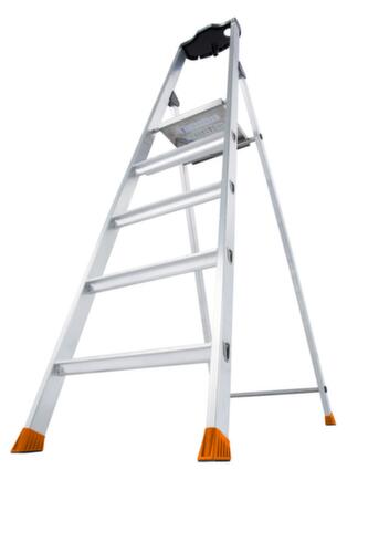 Krause trapladder MONTO® Solido® met bordes met gerstekorrelprofiel, 5 treden met profiel  L