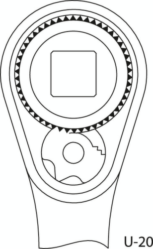 GEDORE 2093 U-20 omkeerbare ratel 1/4"  L