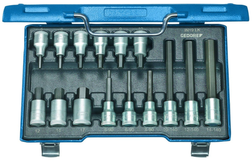 GEDORE IN 19 LKM Schroevendraaierset 1/2" 15-delig Binnenzeskant 5-17mm  L