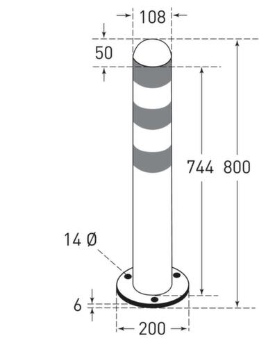 Moravia Afzetpaal van roestvrij staal CITY voor laadzuil, hoogte 800 mm, voor vastschroeven aan bodemplaat  L