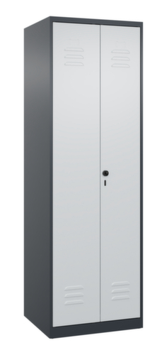 C+P Locker met zitbank Classic Plus voor scheiding van kleding, vakbreedte 300 mm