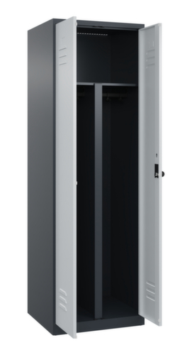 C+P Locker met zitbank Classic Plus voor scheiding van kleding, vakbreedte 300 mm  L