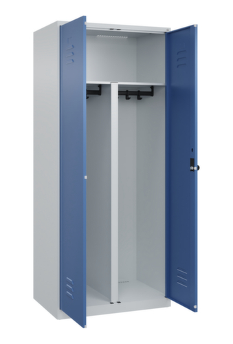 C+P Locker met zitbank Classic Plus voor scheiding van kleding, vakbreedte 400 mm  L