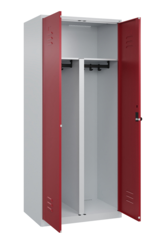 C+P Locker met zitbank Classic Plus voor scheiding van kleding, vakbreedte 400 mm  L