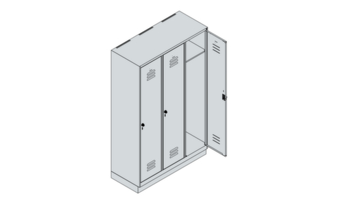 C+P locker Classic Plus met 3 vakken, vakbreedte 400 mm  L