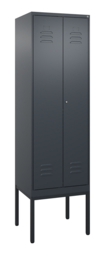 C+P Locker met zitbank Classic Plus voor scheiding van kleding, vakbreedte 300 mm