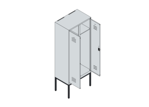 C+P Locker Classic Plus voor scheiding van kleding, vakbreedte 400 mm  L