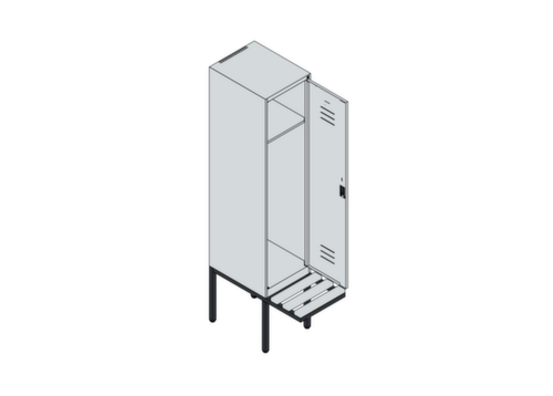 C+P locker Classic Plus met bank, vakbreedte 400 mm  L