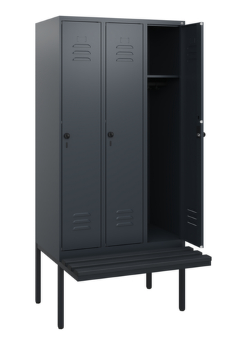 C+P locker Classic Plus met bank, vakbreedte 300 mm  L