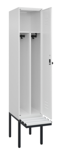 C+P Locker met zitbank Classic Plus voor scheiding van kleding, vakbreedte 400 mm  L