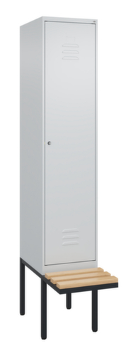 C+P Locker met zitbank Classic Plus voor scheiding van kleding, vakbreedte 400 mm