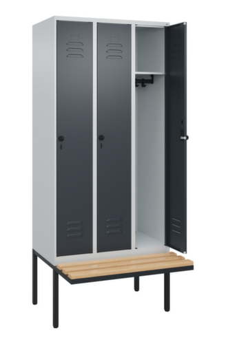 C+P locker Classic Plus met bank, vakbreedte 300 mm  L