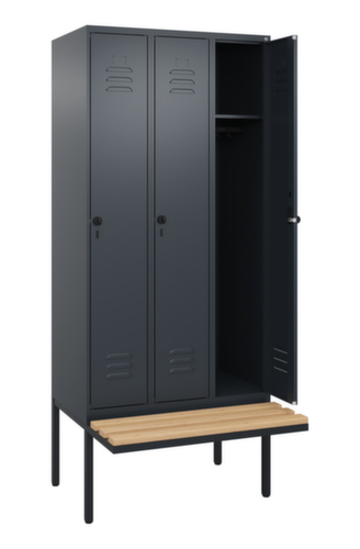 C+P locker Classic Plus met bank, vakbreedte 300 mm  L