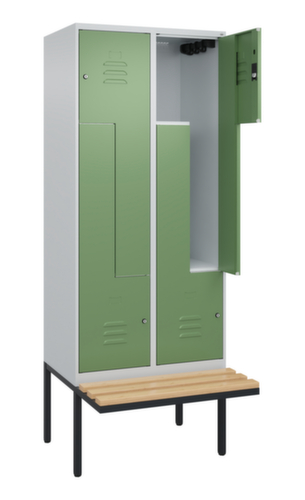 C+P Z-locker Classic Plus met ondergebouwde bank, vakbreedte 400 mm  L