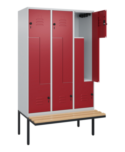 C+P Z-locker Classic Plus met ondergebouwde bank, vakbreedte 400 mm  L