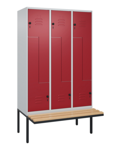 C+P Z-locker Classic Plus met ondergebouwde bank, vakbreedte 400 mm