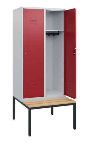 C+P locker Classic Plus met bank, vakbreedte 400 mm  L