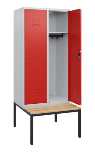 C+P locker Classic Plus met bank, vakbreedte 400 mm  L