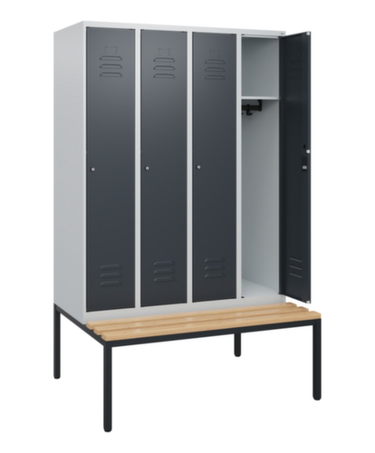 C+P locker Classic Plus met bank, vakbreedte 300 mm  L