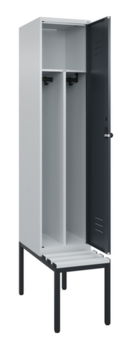 C+P Locker met zitbank Classic Plus voor scheiding van kleding, vakbreedte 400 mm  L