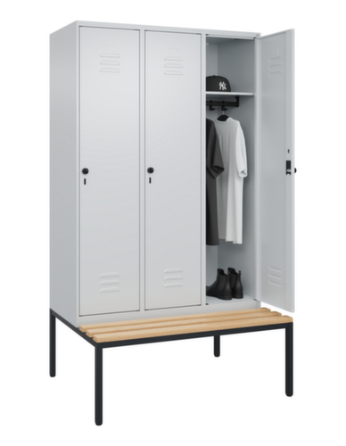 C+P locker Classic Plus met bank, vakbreedte 400 mm  L