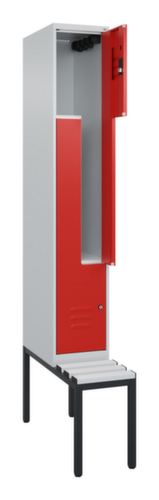 C+P Z-locker Classic Plus met ondergebouwde bank, vakbreedte 300 mm  L