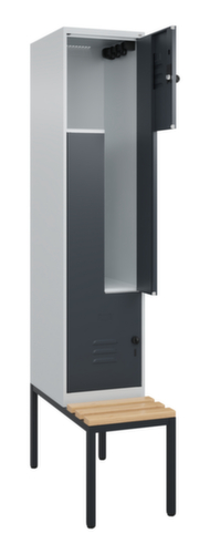 C+P Z-locker Classic Plus met ondergebouwde bank, vakbreedte 400 mm  L