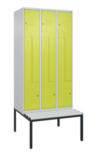 C+P Z-locker Classic Plus met ondergebouwde bank, vakbreedte 300 mm