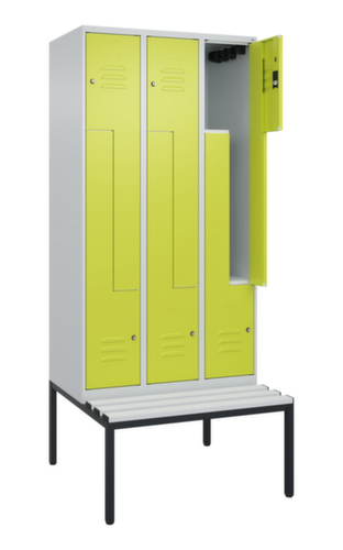 C+P Z-locker Classic Plus met ondergebouwde bank, vakbreedte 300 mm  L