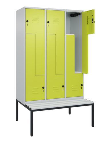 C+P Z-locker Classic Plus met ondergebouwde bank, vakbreedte 400 mm  L