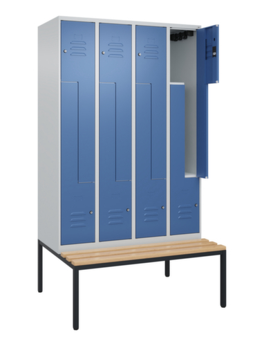 C+P Z-locker Classic Plus met ondergebouwde bank, vakbreedte 300 mm  L