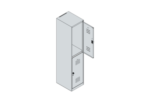 C+P Dubbeldekse locker Classic Plus, vakbreedte 400 mm  L