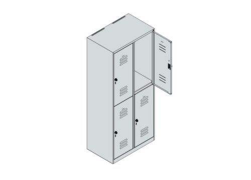 C+P Dubbeldekse locker Classic Plus, vakbreedte 400 mm  L