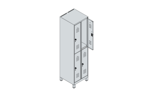 C+P Dubbeldekse locker Classic Plus, vakbreedte 250 mm  L