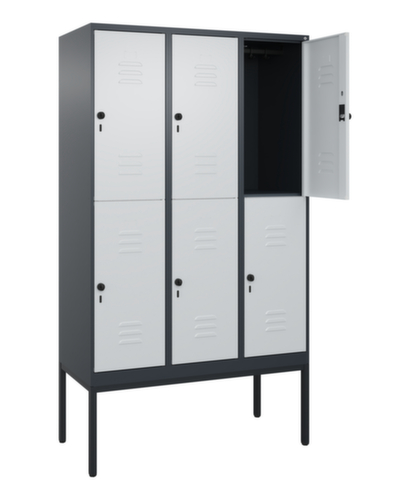 C+P Dubbeldekse locker Classic Plus, vakbreedte 400 mm  L