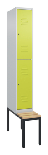 C+P dubbeldekse locker Classic Plus met bank, vakbreedte 300 mm