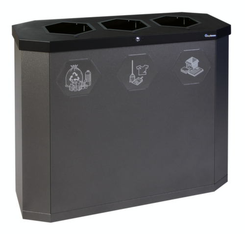 stumpf Verrijdbaar afvalverzamelstation S Sixco 3 »smart«, 3 x 45 l  L