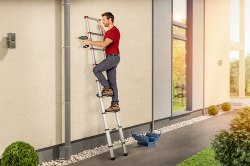 Hailo Telescoop-aanlegladder FlexLine T80 met sporten  L