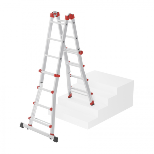 Hailo Multifunctionele reformladder M80, 4 x 4 sporten met profiel  L